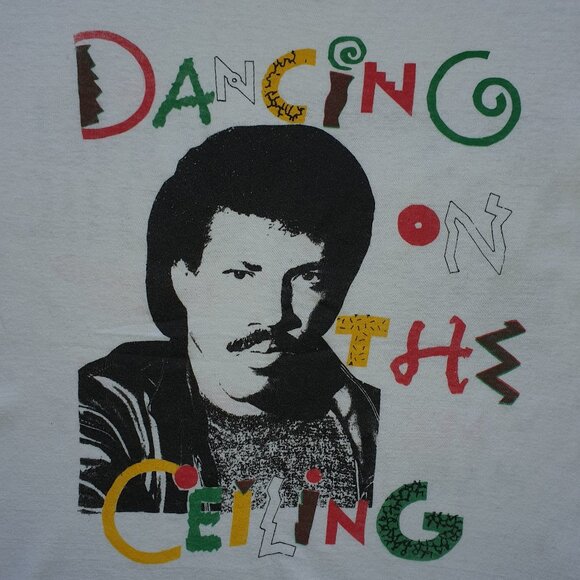 Vintage Lionel Richie The Outrageous UK Tour Dancing on the Ceiling T-shirt - Picture 2 of 5